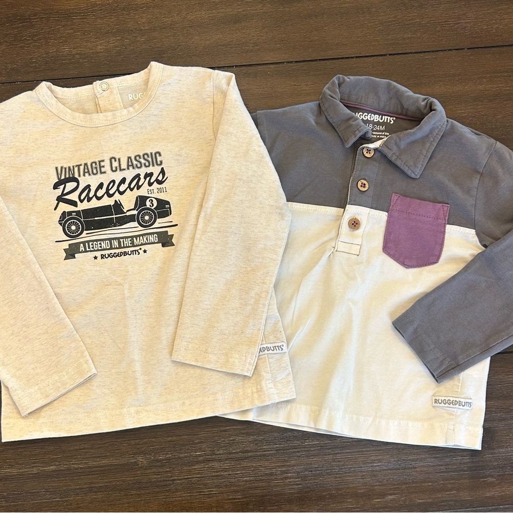 (2) Lot of Ruggedbutts longsleeve shirts 18-24 M